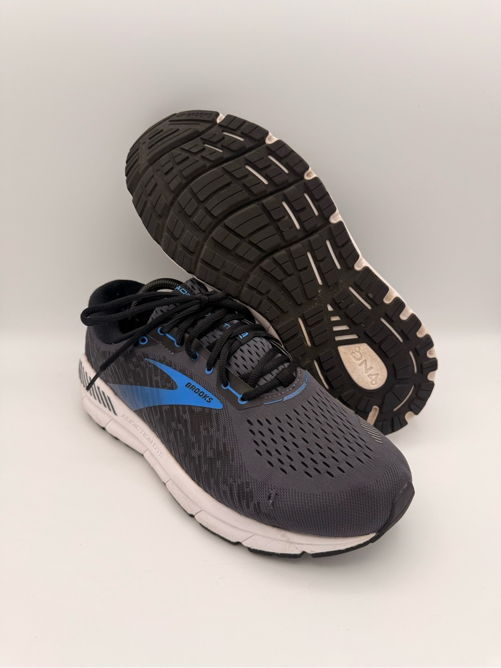 Men's Brooks Addiction GTS 15 Gray Blue Running Shoes Size 10 EXTRA WIDE 4E